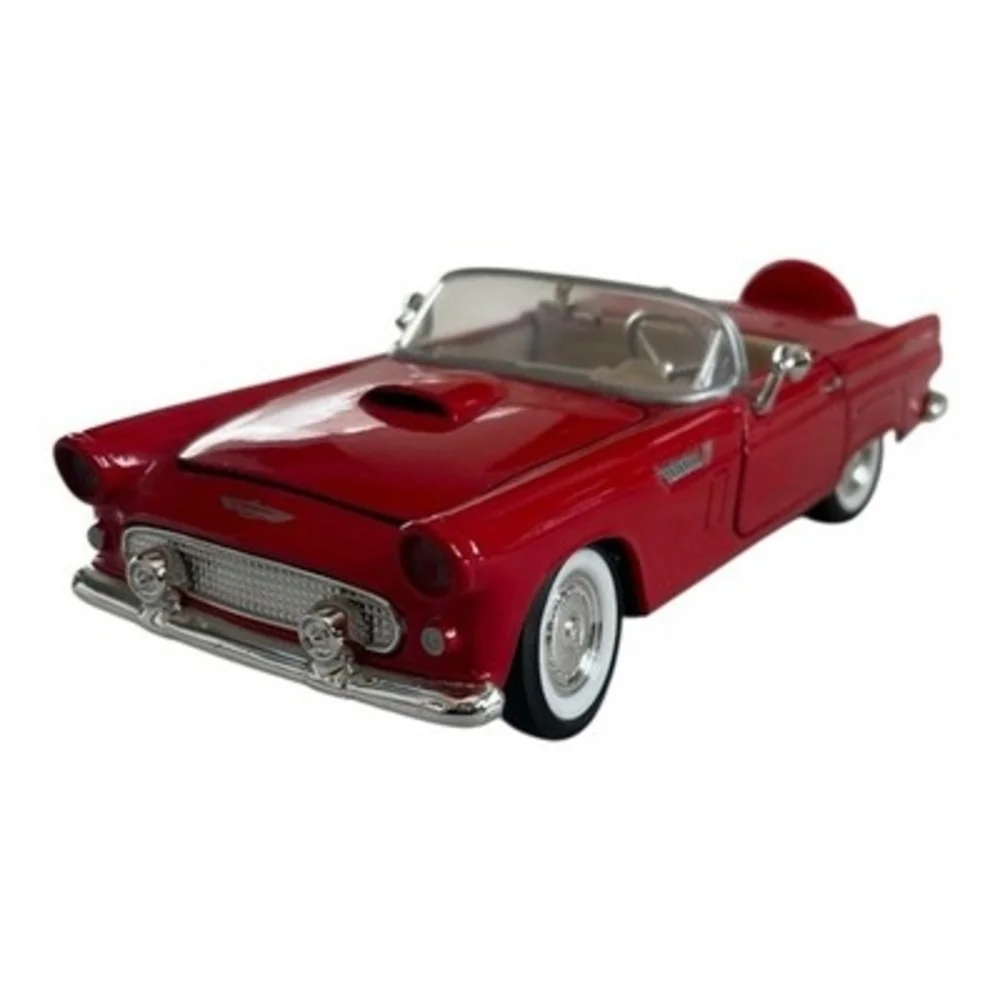 Vintage Motor Max 1956 Ford Thunderbird Convertible 1:24 Red Diecast Model Car
